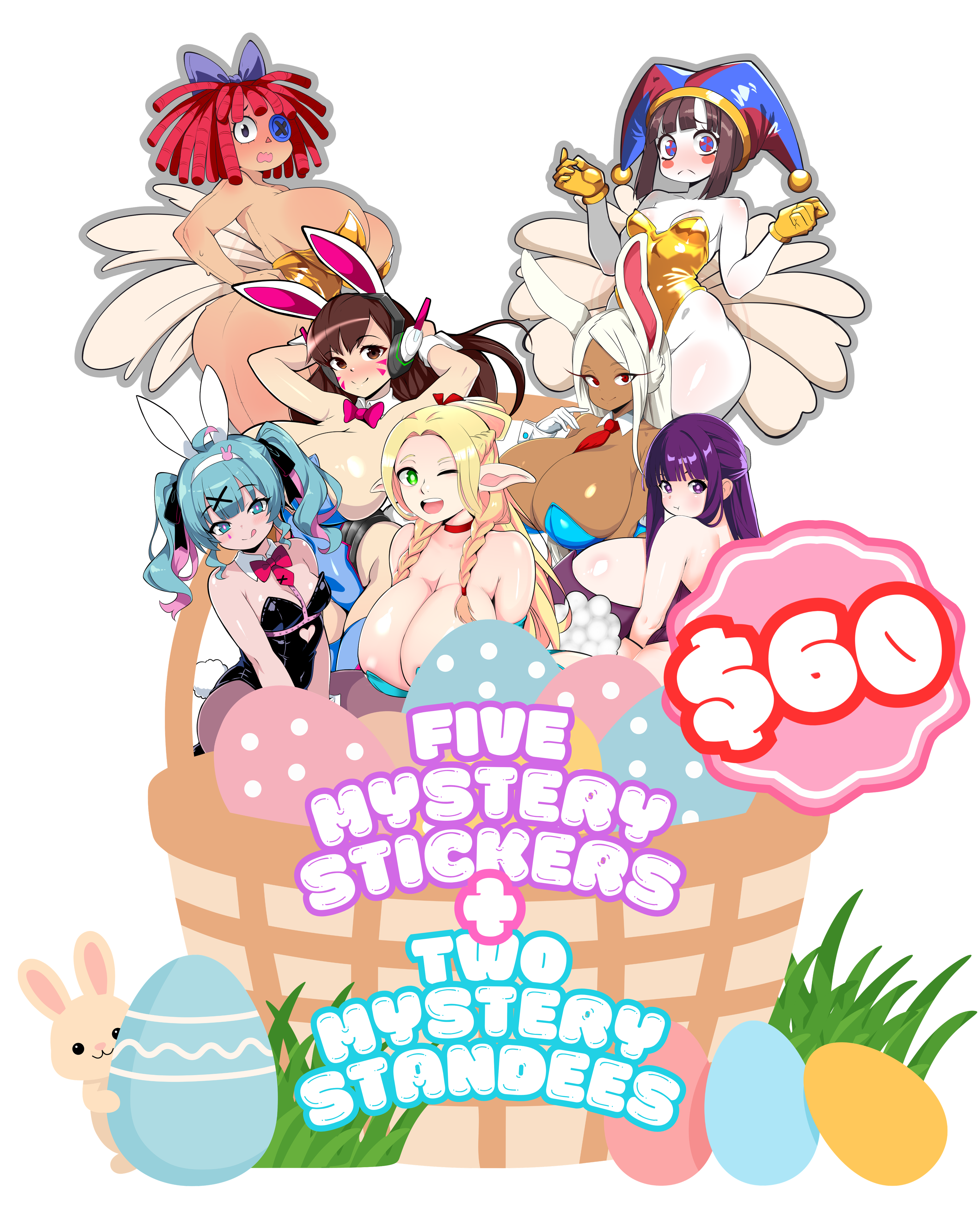 FIVE MYSTERY STICKERS + 2 MYSTERY STANDEES