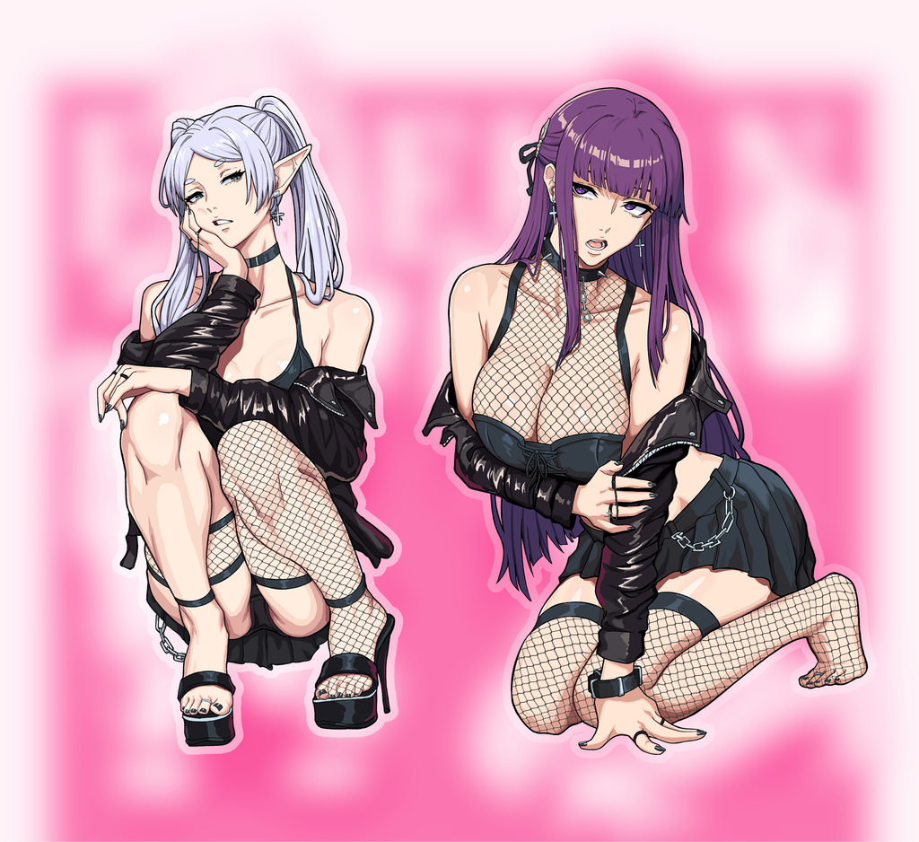 Goth Frieren & Fern Stickers (PREORDER)