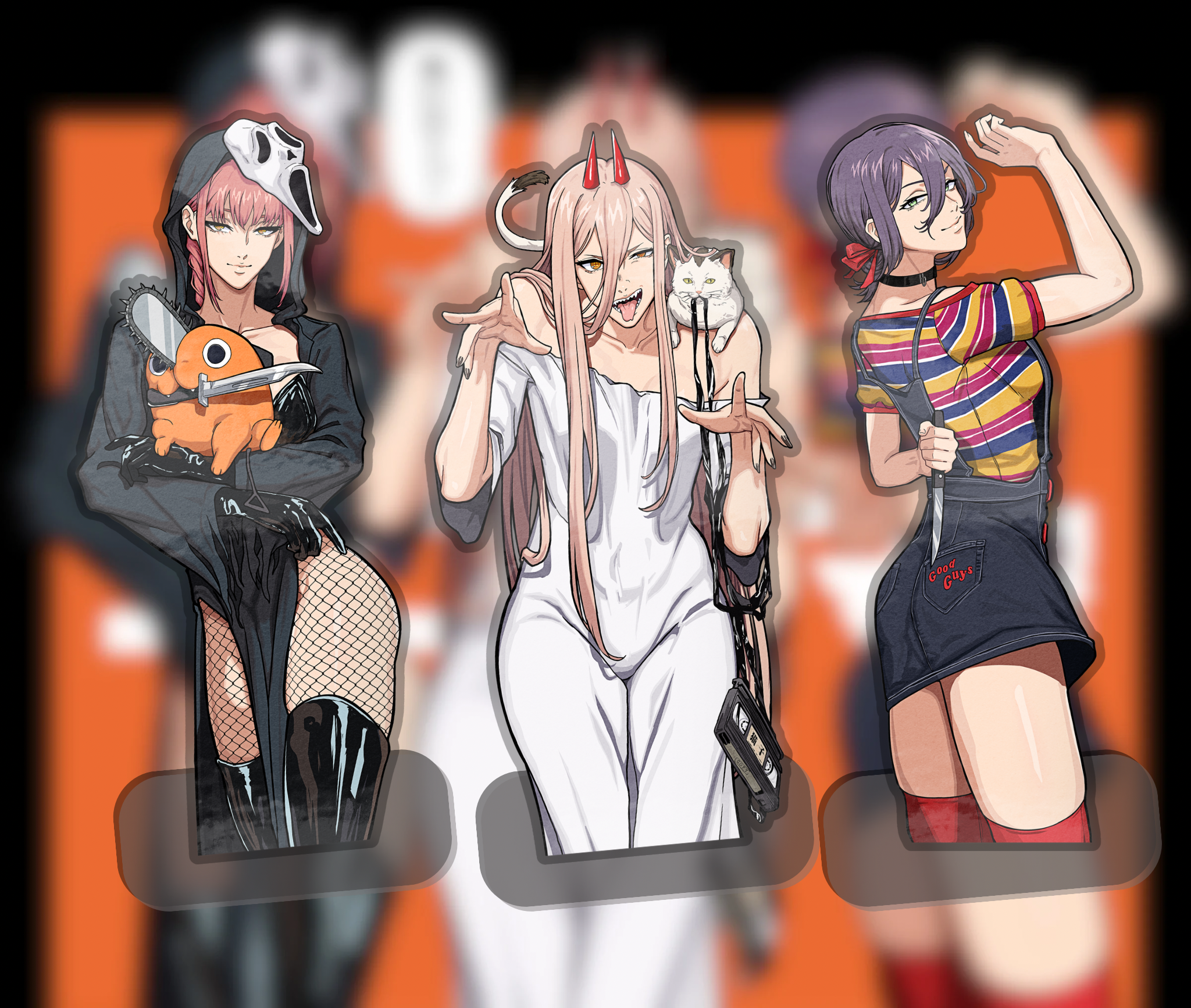 Chainsawman Spooky Girls - Acrylic Standees (PREORDER)