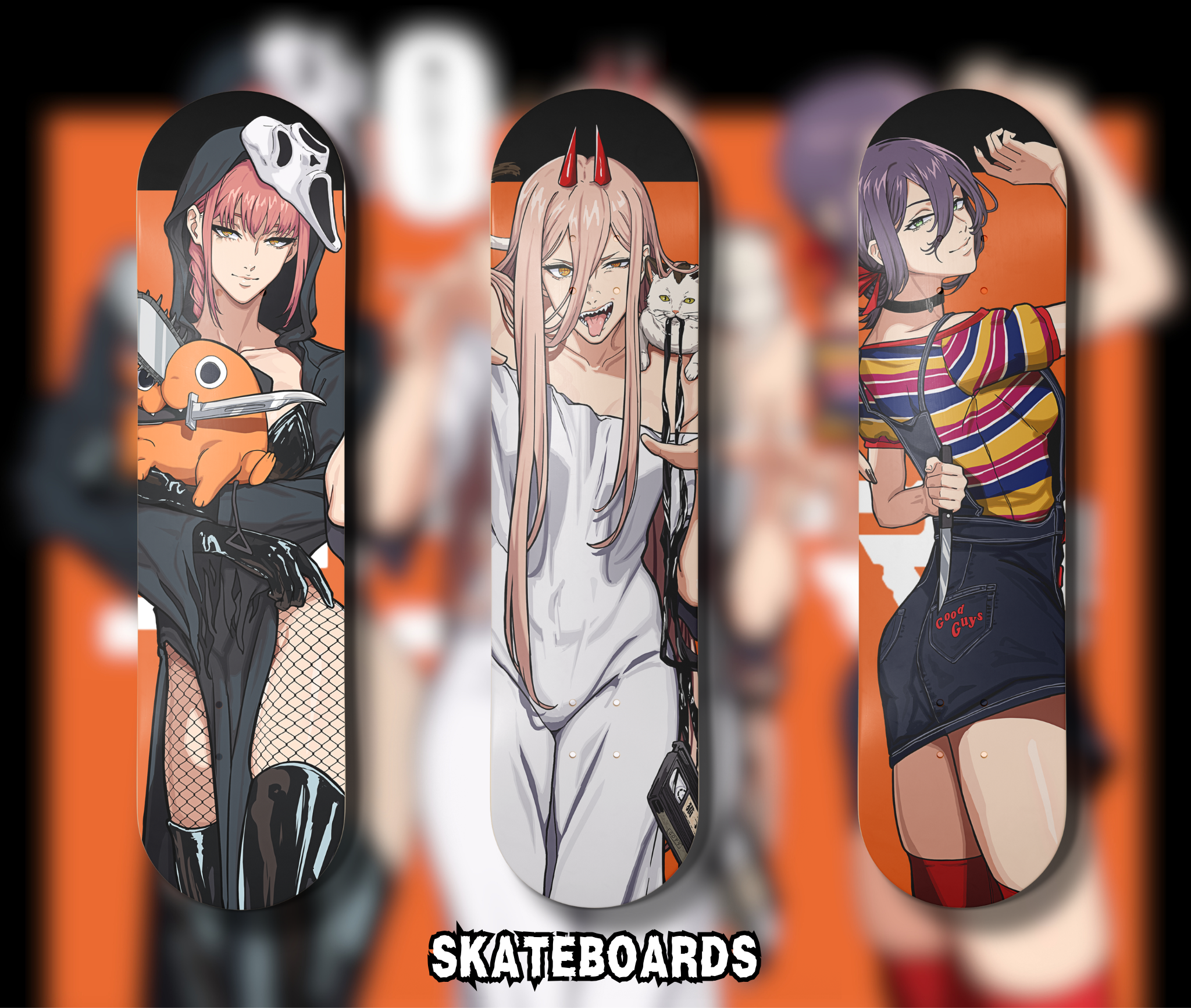 Chainsawman Spooky Girls Skate decks (PREORDER)
